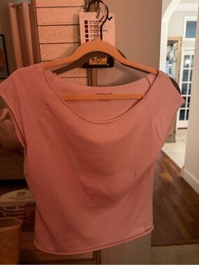 Urban Outfitters Soft Pink Scoop Neck Short Sleeve Top